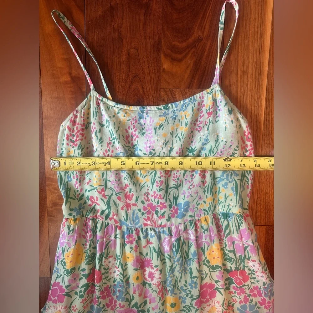 Banjanan Hazel Sleeveless Tiered Maxi Dress in Dawn Chorus Pistachio Green; XS - Picture 11 of 15